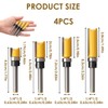 4-Piece Shank Flat Flush Trim Router Bits 1/4 Shank Set,