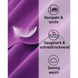 Fit-Flip Microfibre Towels - Compact and Lightweight - Microfibre Towel Quick-Drying - Travel Towel, Sports Towel, Beach Towel - Bath Towel Large (1 x 180 x 90 cm, Ultra Purple)