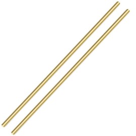 2PCS 8mm Brass Rod, 5/16 inch Diameter Metal Solid Round Brass Rod Pin Lathe Bar Stock for RC Model Airplane Helicopter DIY Craft - 300mm Length