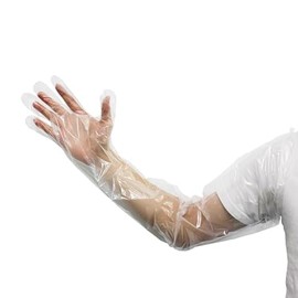 Supkeyer 50Pcs 35 inch Veterinary Insemination Rectal Long Arm Gloves Dressing Gutting Gloves for Field Dressing House Cleaning (50)