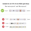 SUPERNIGHT 4Pin LED Light Connectors, 10mm Wide Right Angle Corner