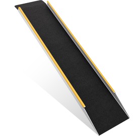 VNN 48" Aluminum Shed Ramp 1PC - 4' Long Loading Ramp for Lawn Mower, 9.8" Wide Ramps for Shed, 600 lbs Capacity Trailer Ramps for Motorcycle, E-Bike, Dirt Bike, Scooter, Bicycle