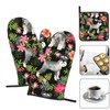 Schnauzer Print Baking Mitts, Oven Mitts and Pot Holders 3-Piece