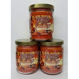 Smoke Odor Exterminator 13oz Jar Candle, Pumpkin & Spice Three Pack.