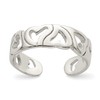 FindingKing Sterling Silver Heart Toe Ring