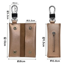 Rakuraku Shop Key Chain, Cowhide Leather, Coin Purse, Genuine Leather, Wallet, Key Charm, Key Case, Keys, Holds 1 Keys, Men's, Leather, Coin Case, Small Wallet, Minimalist, gold