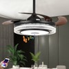 42" Retractable Fandelier Ceiling Fans with Lights Remote Control, Modern