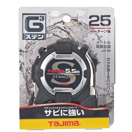 Tajima Convex Stainless Steel Tape, 5.5 m x 25 mm, G3 Stain Lock 25, G3SL2555BL