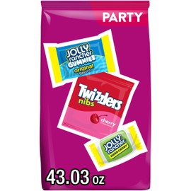 JOLLY RANCHER and TWIZZLERS Assorted Fruit Flavored Candy Party Pack, 43.03 oz