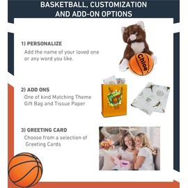 DolliBu Brown Cat Stuffed Animal with Basketball Plush - Soft Huggable Kitten, Adorable Playtime Plush Toy, Cute Pet Life Gift for Kids and Adults - 7 Inches