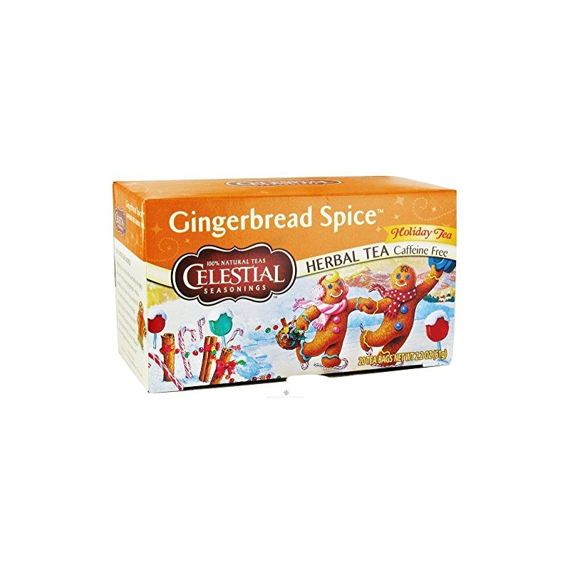 Celestial Seasonings Holiday Tea Gingerbread Spice Herb Tea, 20-count (Pack