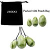 Laiqucraft 3pcs Set Green Jade Eggs Stone, Natural Green Jade
