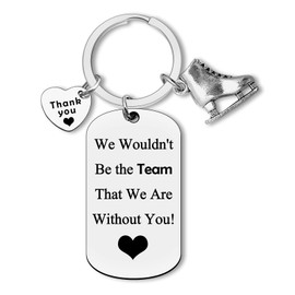 Ice Skater Gift Appreciation Keyring Skating Team Gift Thank You Keychain Gifts for Figure Skating Ice Team Leader Team Mom Gifts Ice Hockey Gifts for Women Men Skating Lovers Coworker Coach Gifts