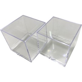 Mineral Case L Clear Type 2.7 x 3.0 x 2.7 inches (6.8 x 7.6 x 6.8 cm) (*Including Projections) Specimen Case Display Case (2 Pieces)