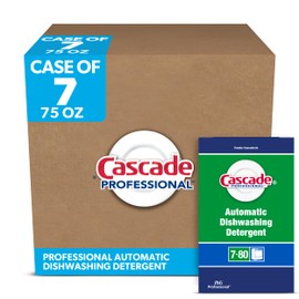 P&G Professional-84895447 Bulk Dishwasher Detergent Powder by Cascade Professional, for use in Automatic Dishwashers within Commercial Kitchens, Fresh Scent, 75 oz. (Case of 7)- White