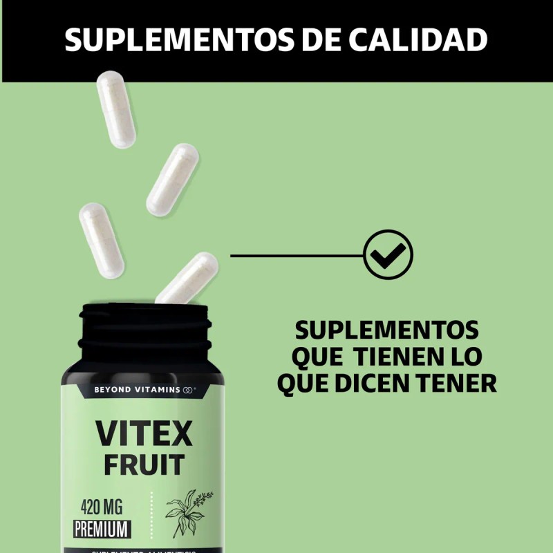Beyond Vitamins Vitex Fruit 420mg Con Raz De Crcuma Capsulas