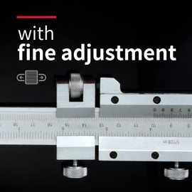 DRINYOUNG Stainless Steel Precision Vernier Caliper with Fine Adjustment,0-24" Range Calipers,Caliper Measuring Tool with 0mm-600mm Range,1/128 in,0.05mm Graduation(0-24"（with fine Adjustment）)