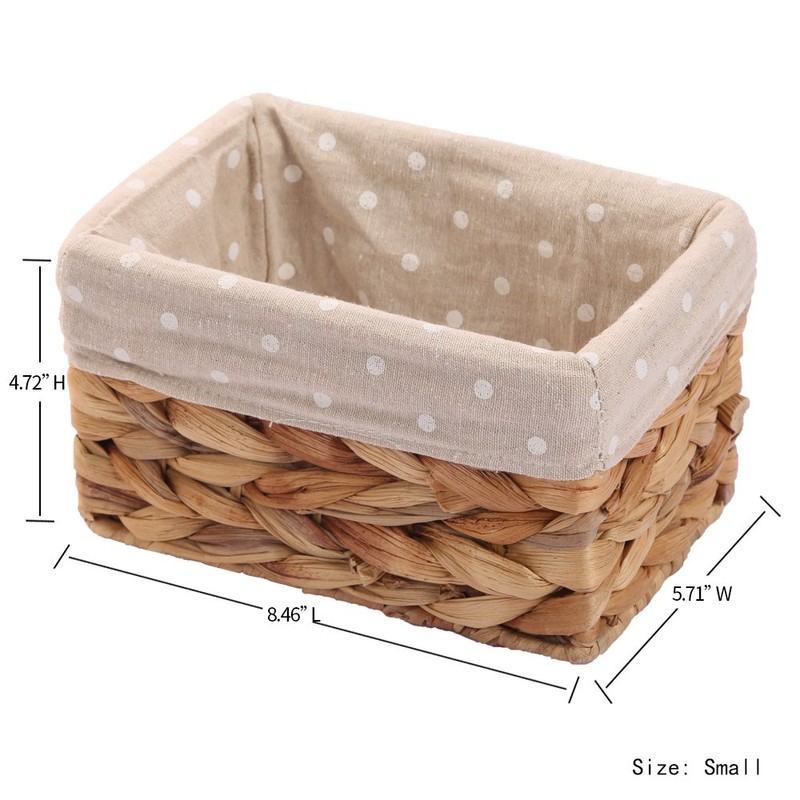 KINGWILLOW Rectangular Wicker Storage Basket&Bins Container, Organizer Box, Art &