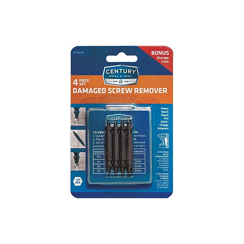 Century Drill & Tool 73430 Damaged Screw Remover Set