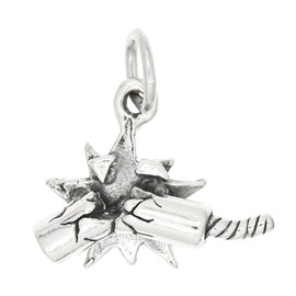 LGU Sterling Silver Oxidized Fireworks Firecracker Charm