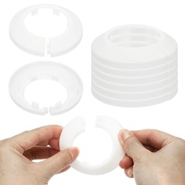 PATIKIL 44mm Plumbing Cover Plates, 9 PCS Wall Split Flange Pipe Cover Decoration Escutcheon Plate Collar Flange Water Pipe Cover Decoration PP Plastic for Wall Pipe Tube Hole, White