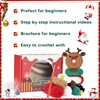 Fadcaer Christmas Crochet Kit for Beginners, 4 PCS DIY Christmas
