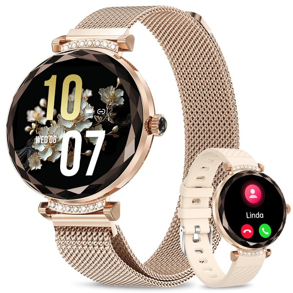 Fitonme Women's Smartwatch with Phone Function, 1.1 Inch Touchscreen Smart