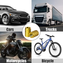 Haedot® 4PCS Tire Valve Stem Caps, Universal Aluminum Tire Valve Cap, Dust Proof Valve Cover for Cars, SUVs, Bike and Bicycle, Trucks, Motorcycles(Gold)