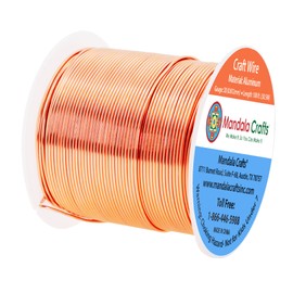 Mandala Crafts 20 Gauge Anodized Aluminum Craft Wire for Jewelry Making - 100 FT Colored Flexible Copper Tone Wire - Bendable for Bonsai Armature Crafting Sculpting