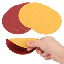 sourcing map Round Drink Coasters, 6Pcs 4"x4" PVC Dual Color Dual Sided Non-Slip Non-Stick Waterproof Leather Coasters for Drinks, Coffee Table, Housewarming Gifts, Home Decor, Red & Yellow