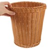 Alipis Rattan Waste Basket, Straw Trash Can Woven Wastebasket Plastic