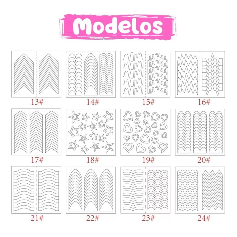 Universo en Linea Plantillas Adhesivas Diseño Uñas Esmalte/ Gel/ Acrílico
