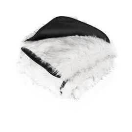 NESTROAD Waterproof Dog Blanket | Premium Soft Fur | 60" x 50" Extra Large | Machine Washable | Versatile Blanket for Dog's Comfy & Furniture Protection - White & Black