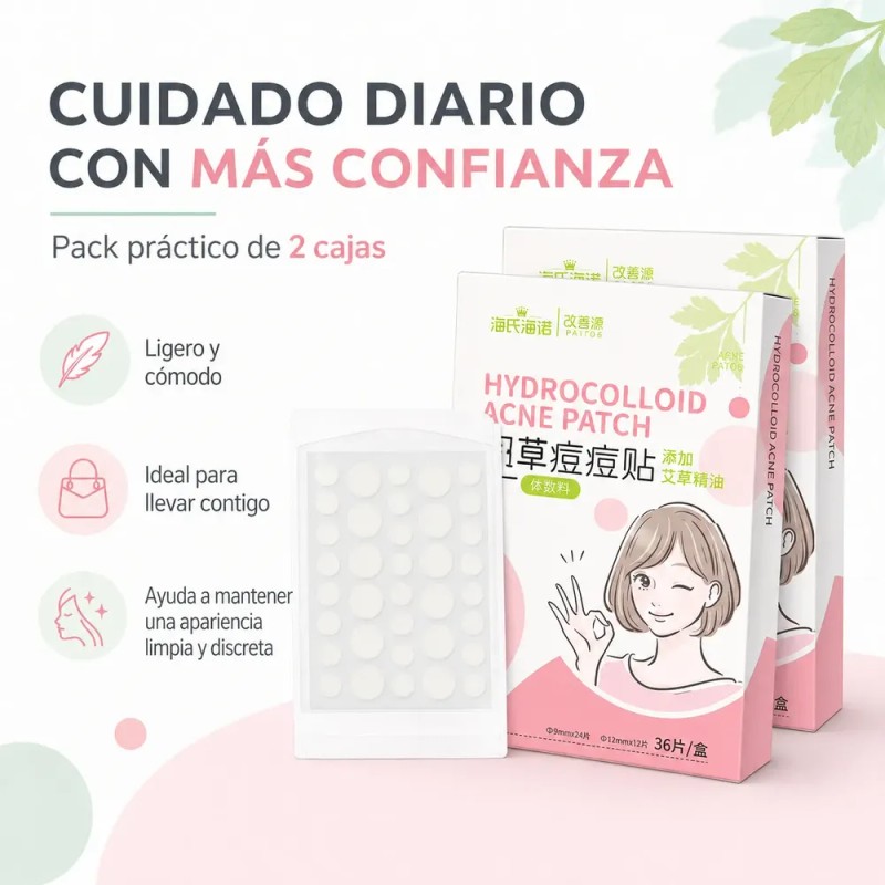 Parches Hidrocoloides Acne Artemisa 2 Cajas 72 Pzs