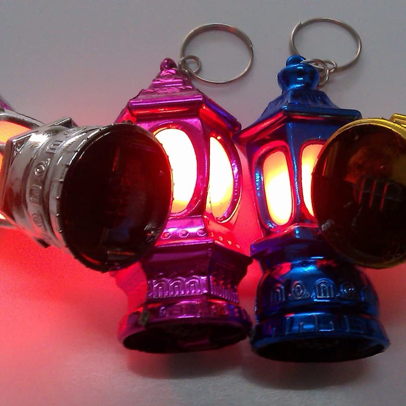 Uonlytech 20pcs Mini Keychain Flashlights LED Pocket Ramadan Lantern Keyring