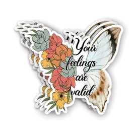 (3Pcs) Your Feelings are Valid Sticker Inspirational Sayings Motivational Be Yourself Vinyl Decals for Tumbler Laptop Water Bottles Books Phone -Size 3x2.8 Inches