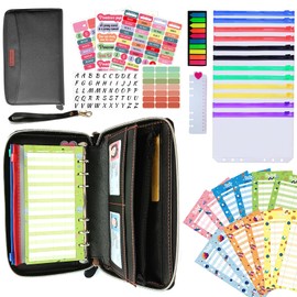 32 Pieces Budget Planner Set, A6 Budget Zipper Wallet and 12 PVC Envelopes, 12 Budget Sheets, Labels, Help Budget Save and Plan Effectively