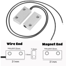 Security Contact Sensor, Magnetic Reed Switch, Magnetic Door Sensor, Normally Closed Home Security Alarm System with 2 Wires for Access Control, Replace the Alarm System