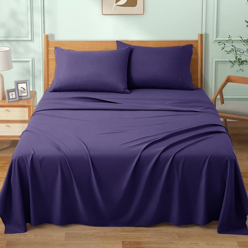 My Home Store Flat Sheets Double - 100% Egyptian Cotton