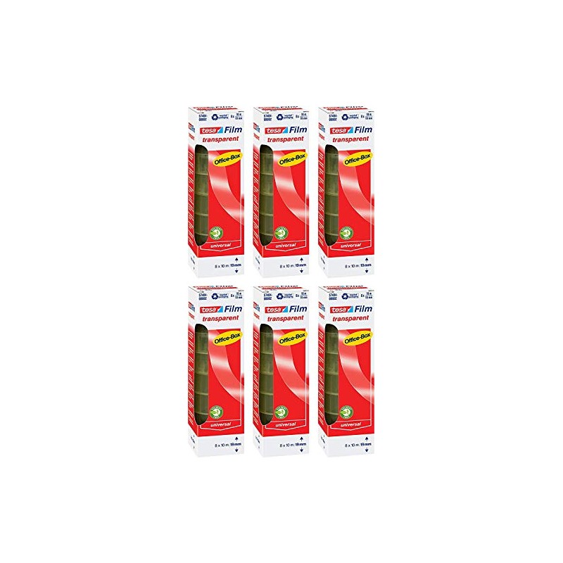 tesa Film Transparent, Office Box with 8 Rolls (10 m: