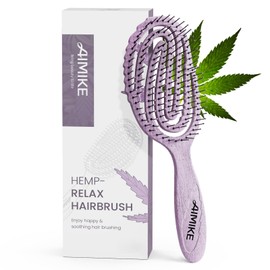 AIMIKE Detangle Hair Brush, Bio-Friendly detangler Hair Brush for Thick Hair, Curved Vented Hair Brush w/Soft Bristles, Glide Through Tangles with Ease for Women, Men, Kids, Wet & Dry Hair