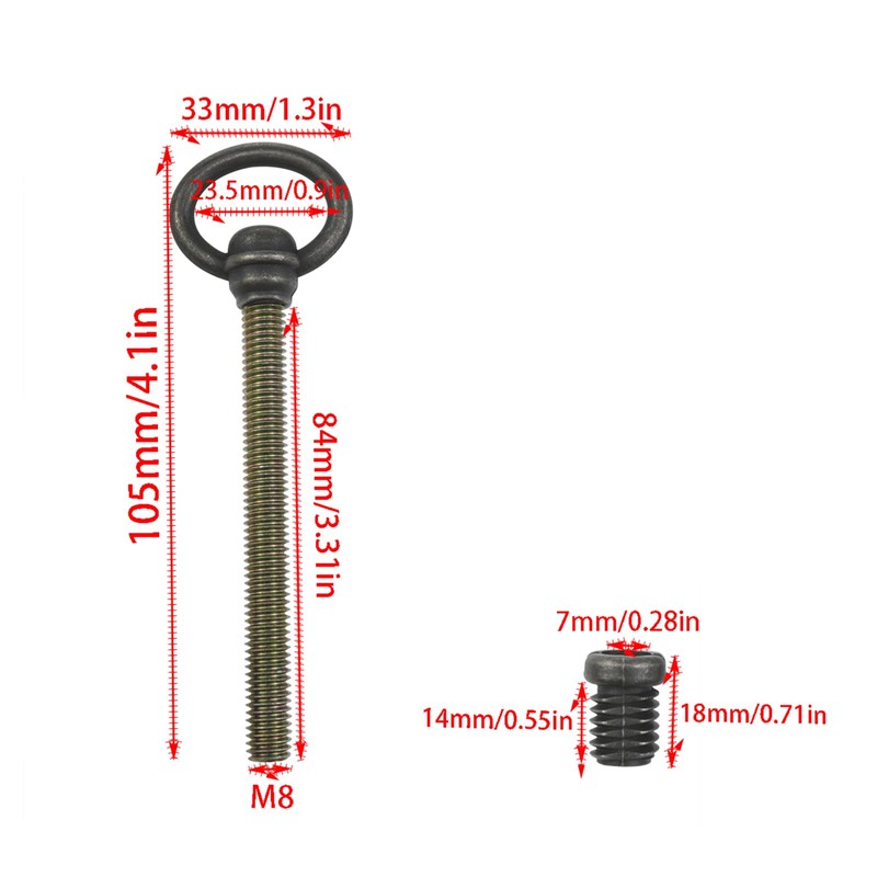 Xhziy 4 Pack M8 x 105 mm Antique Brass Swivel
