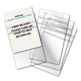 Davis Group Cloud Tags Luggage Tags, Programmable QR Code Labels for Luggage, Smart Luggage Tag Set to Store Information for Lost Luggage, Pack of 4