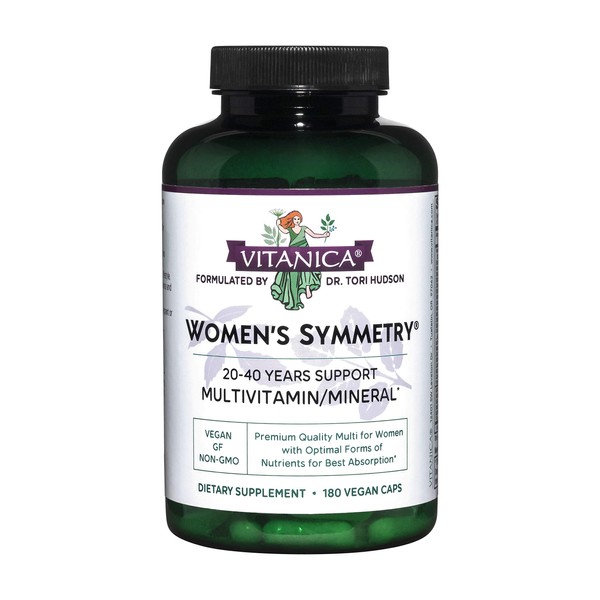 Vitanica, Women's Symmetry, High Potency Daily Multivitamin, Vegan, 180 Capsules