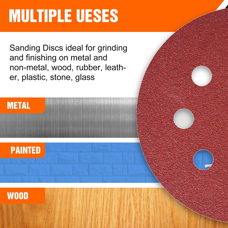 Awutzut 125mm Sanding Discs 120 Grit for 5 inch Discs