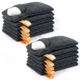 12-Pack Soap Pocket Exfoliating Soap Saver Pouch, Body Scrubber Rough Sponge Exfoliator for Bath or Shower, Gray Mesh Bar Soap Foam Lather Pouch