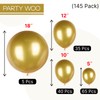 PartyWoo Balloons 4 Sizes 145pcs,3224