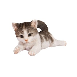 Uvia H19296-22 Sabatra White Kitten Play 9.1 x 5.5 x 4.3 inches (23 x 14 x 11 cm) Doll Figurine Figurine Animal Garden Decoration Cat