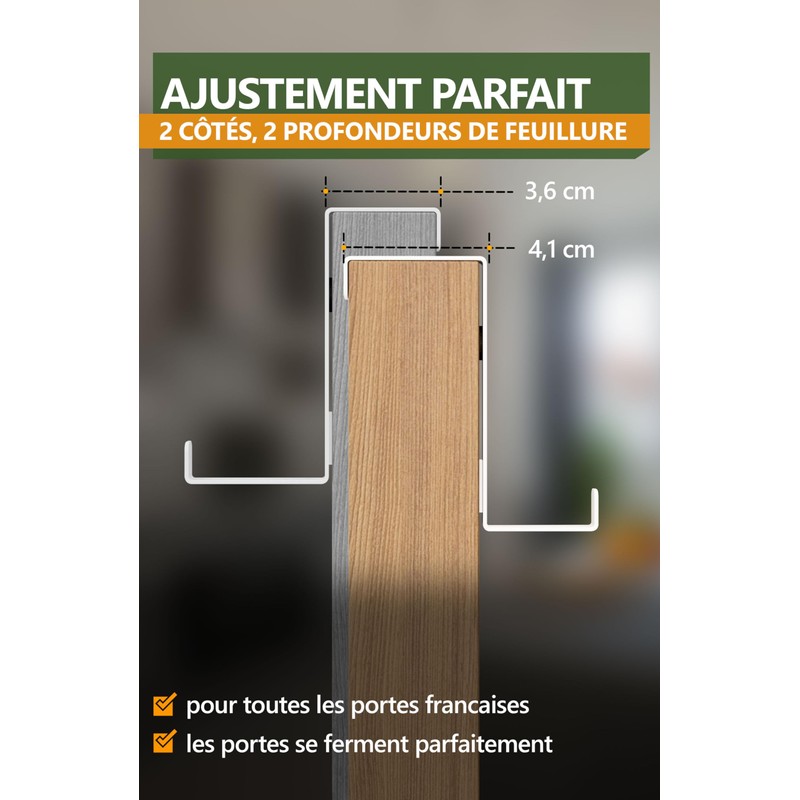 4smile Patère de Porte Multifonction 41 mm - Ensemble de