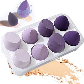Esponja Maquillaje, Esponja de belleza de maquillaje de 8 piezas, para Juego de Esponjas de Maquillaje Facial, uso Seco y Húmedo, Esponja de Maquillaje para Base en Polvo